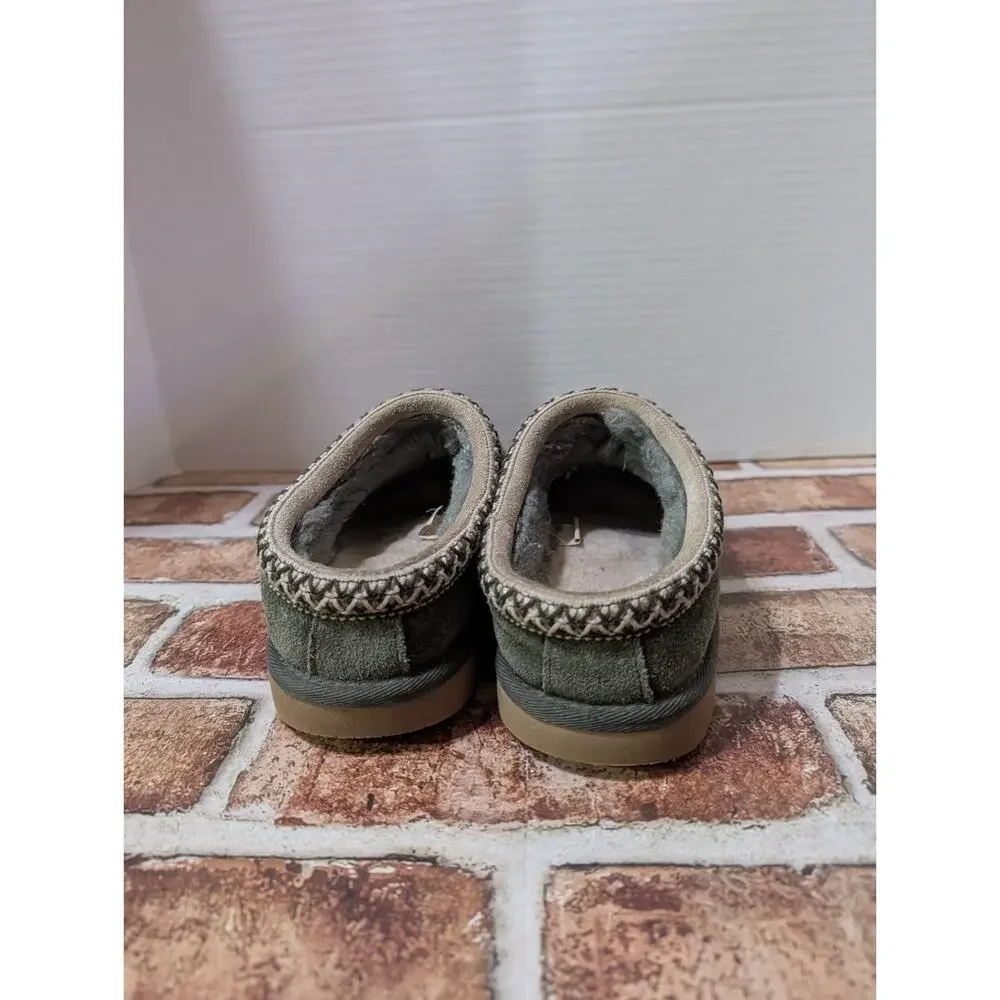 UGG Kids Tasman Slipper Green Suede Shoes Size 4 Youth / EU 36 / Sz 6 Women's